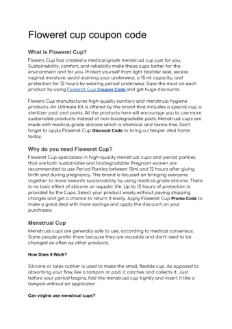 Floweret Cup Discount Code