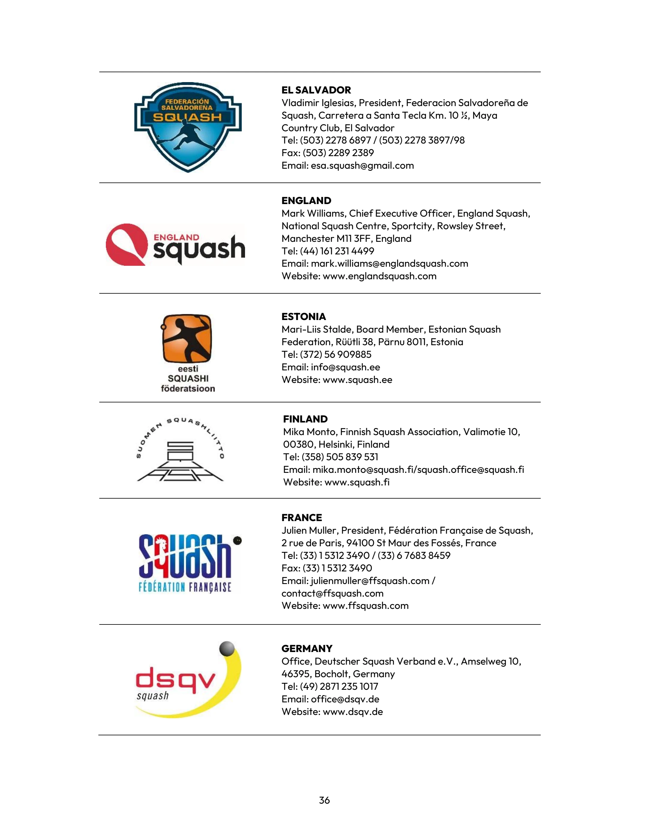 WSF DIRECTORY - June 2025 - World Squash - Page 36 | Flip PDF Online ...