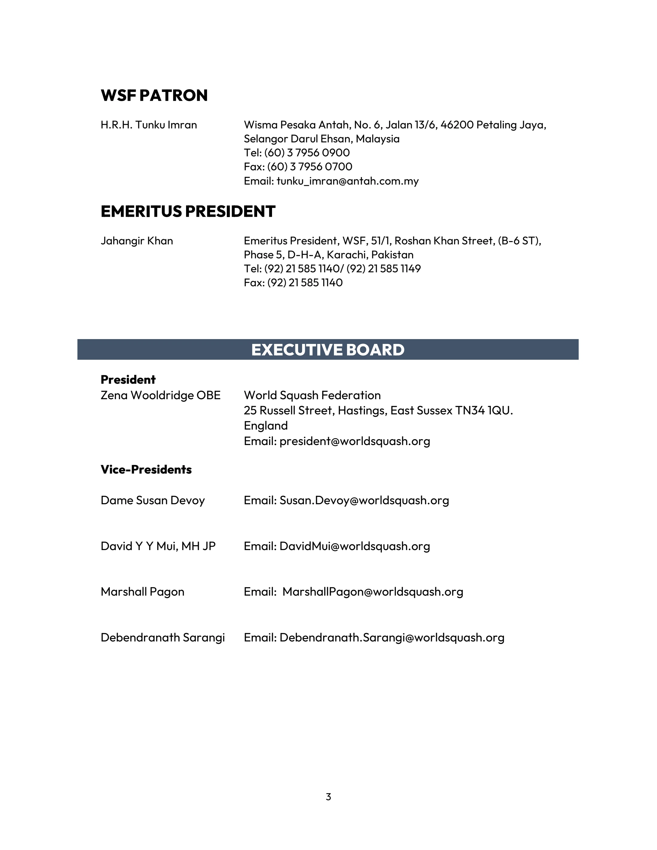 WSF DIRECTORY - June 2025 - World Squash - Page 3 | Flip PDF Online ...