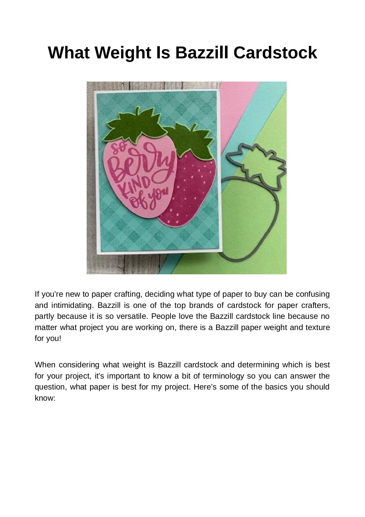What Weight Is Bazzill Cardstock Page 1 8