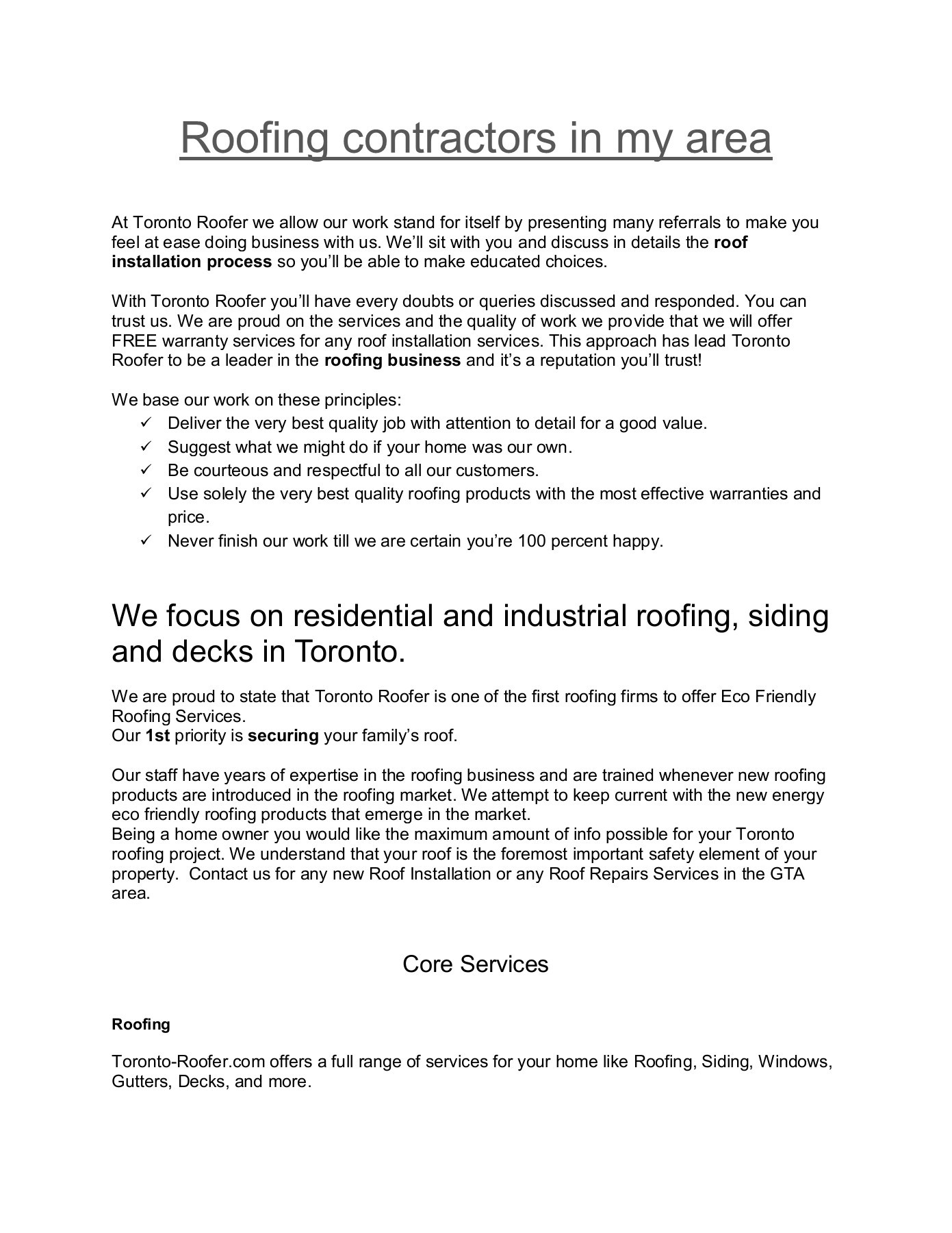 Roofing contractors in Toronto electrician Page 1 4 Flip PDF