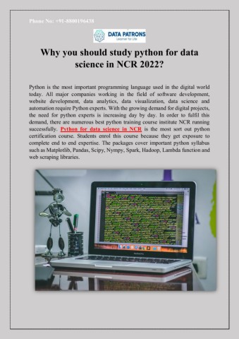 Why you should study python for data science in NCR 2022