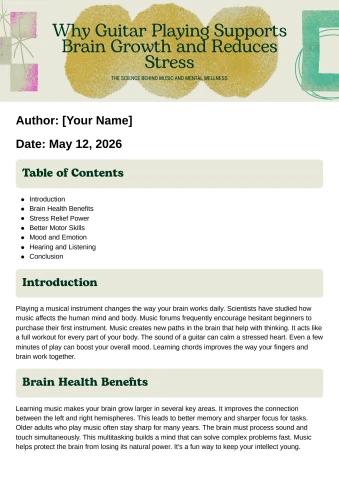 Why Guitar Playing Supports Brain Growth and Reduc