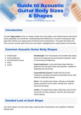 Guide to Acoustic Guitar Body Sizes & Shapes  Zage