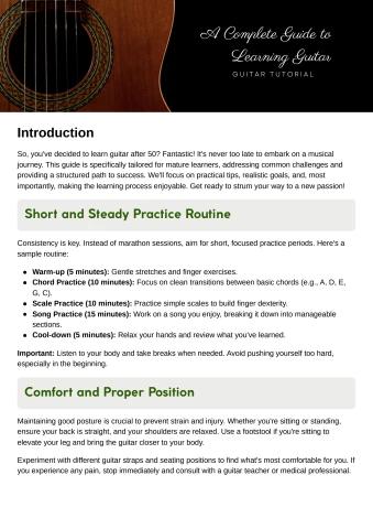A Complete and Practical Guide to Learning Guitar 