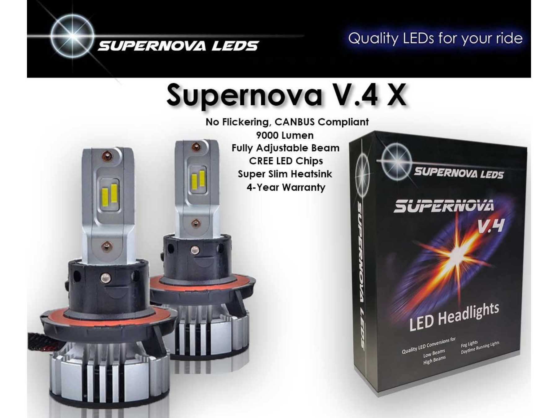 V.4 X Headlight Bulbs YouTube Supernova LEDs