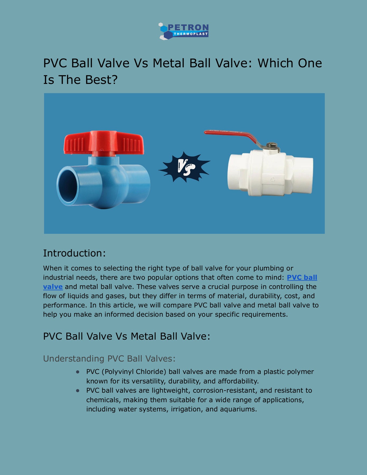 PVC Ball Valve Vs Metal Ball Valve_ Which One Is The Best website