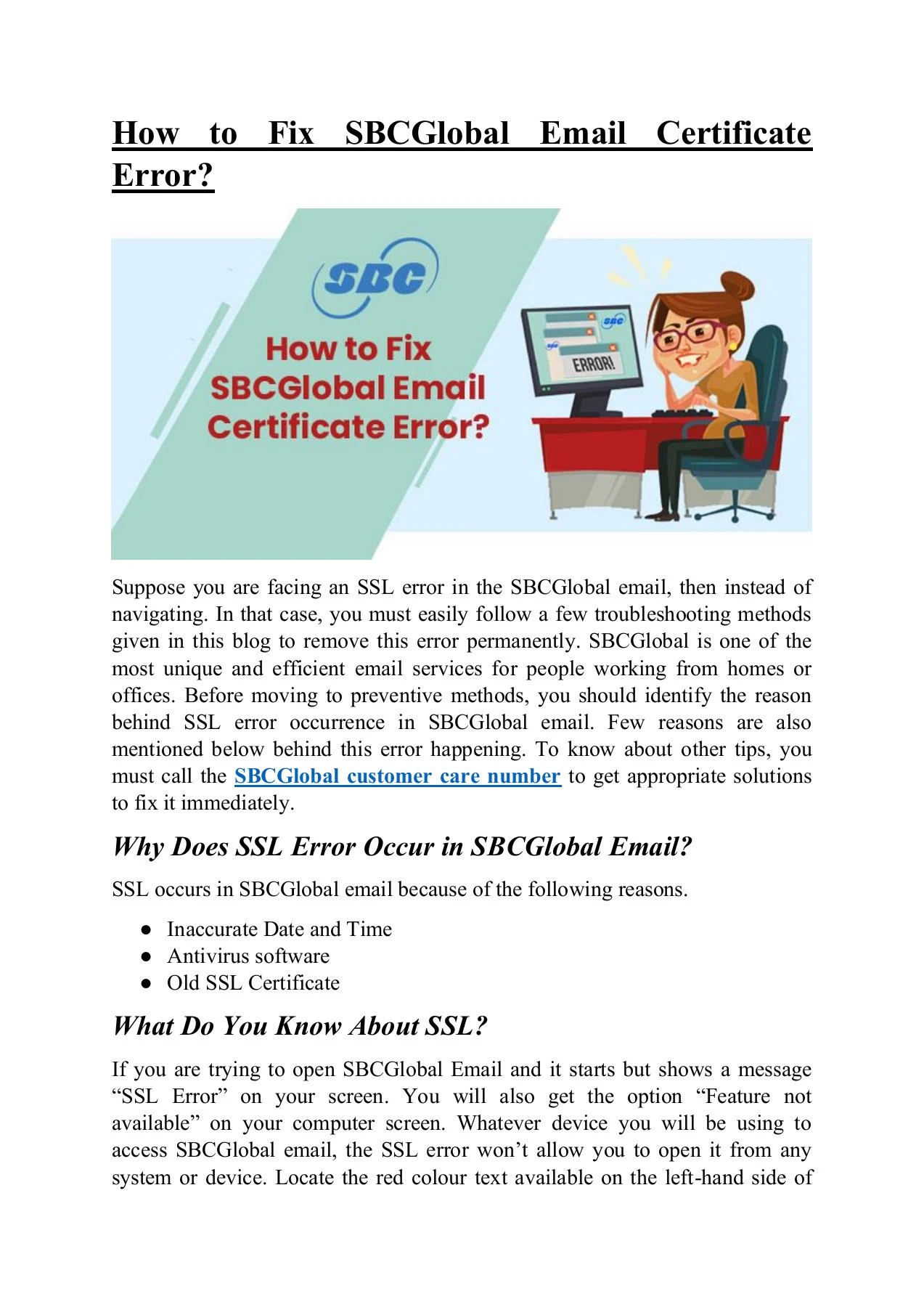 How to Fix SBCGlobal Email Certificate Error - sbcglobalhelpline - Page ...