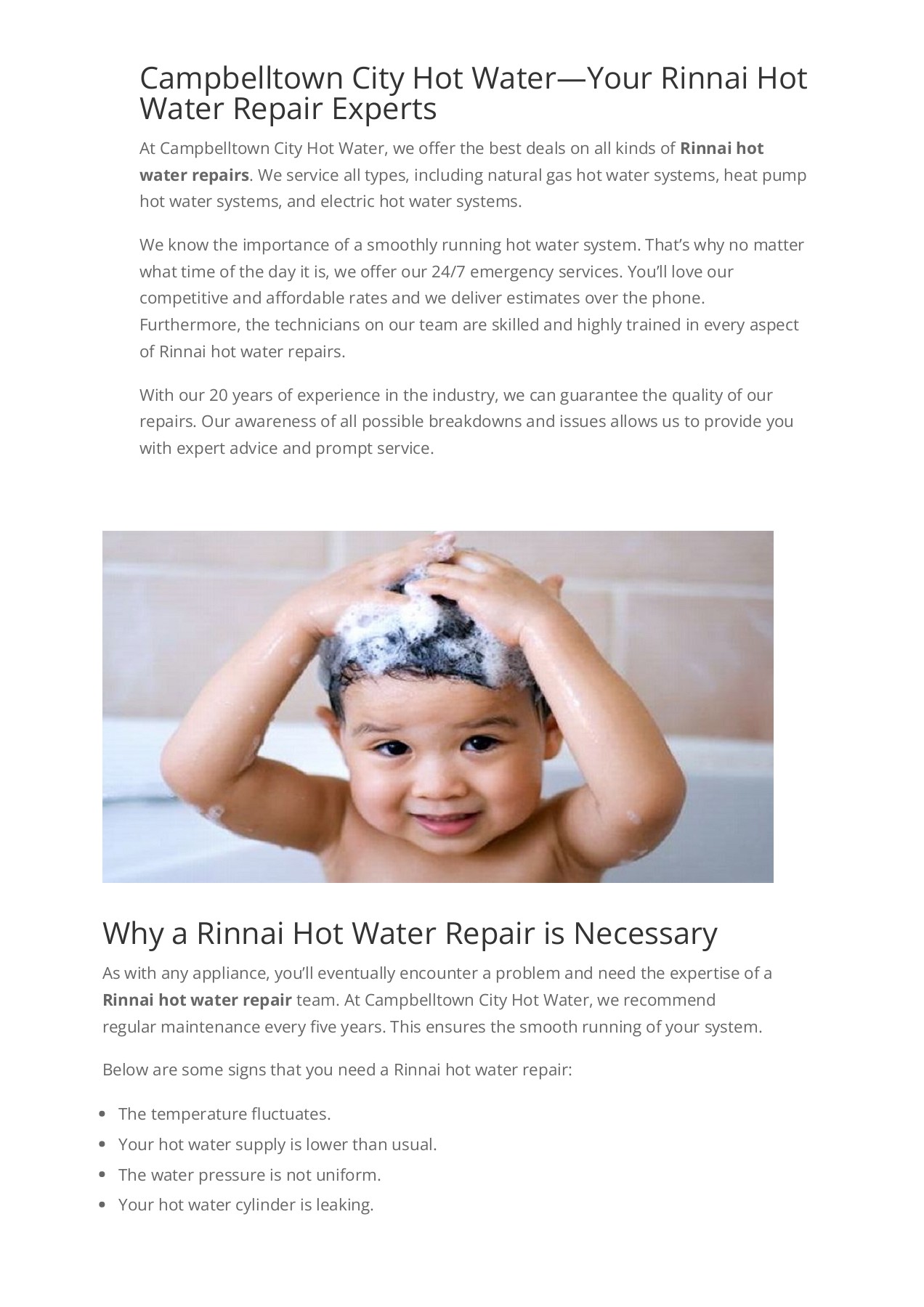 Rinnai Hot Water Repair Gas Heater Service Campbelltown Page 2 Flip PDF Online PubHTML5