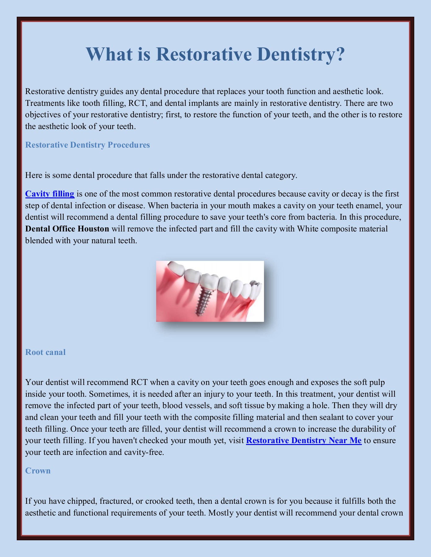 What is Restorative Dentistry? Flack Flores Page 1 2 Flip PDF