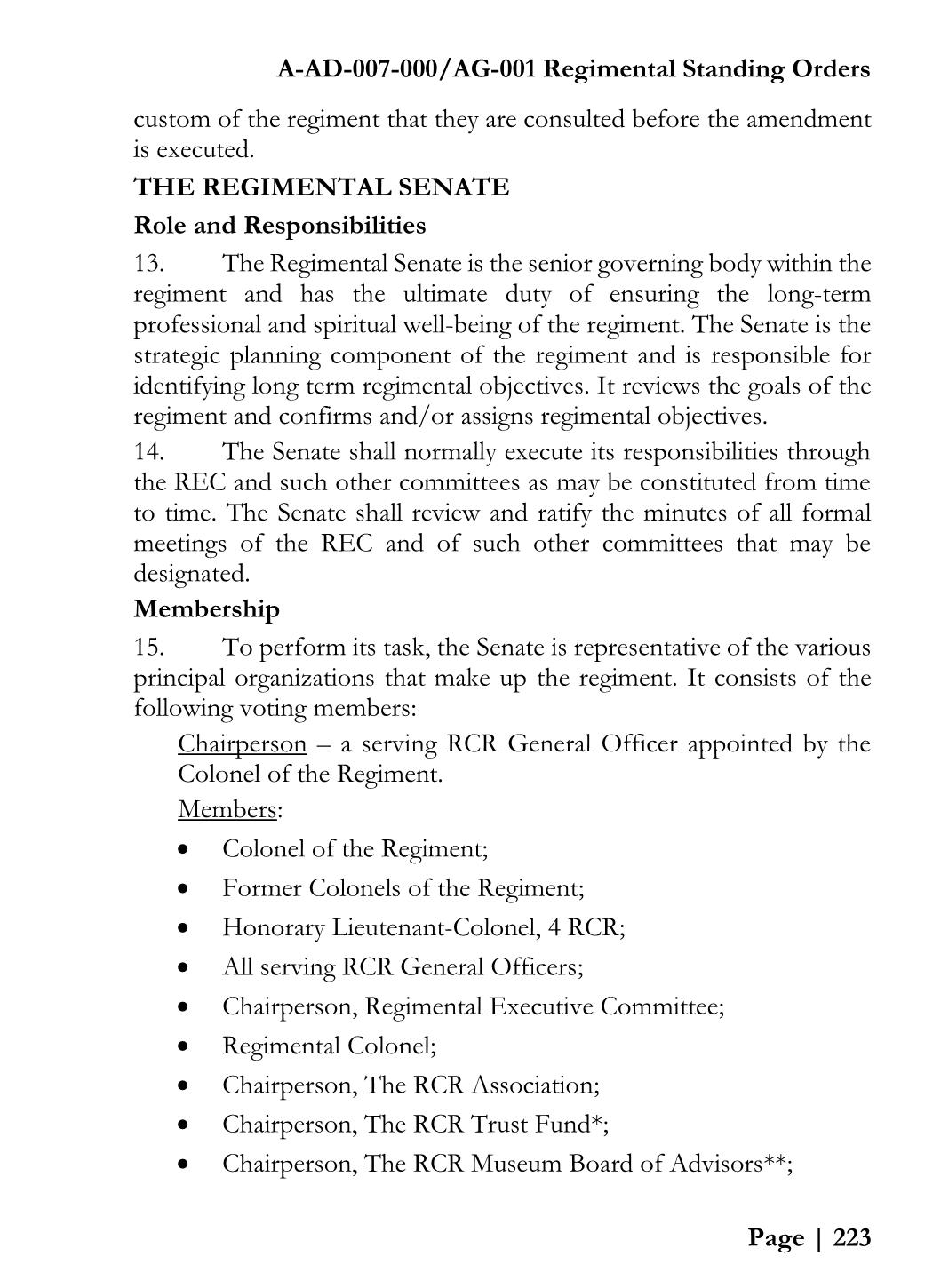 2017_RegimentalStanding_Orders Alexander (Sandy) McQuarrie Page