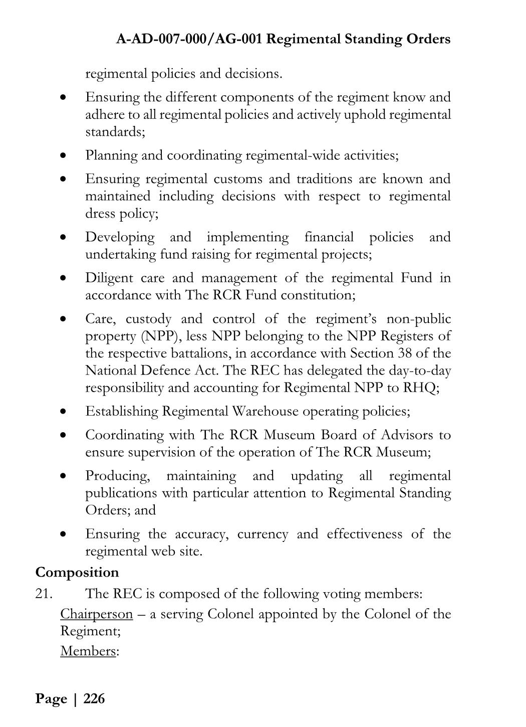 2017_RegimentalStanding_Orders Alexander (Sandy) McQuarrie Page