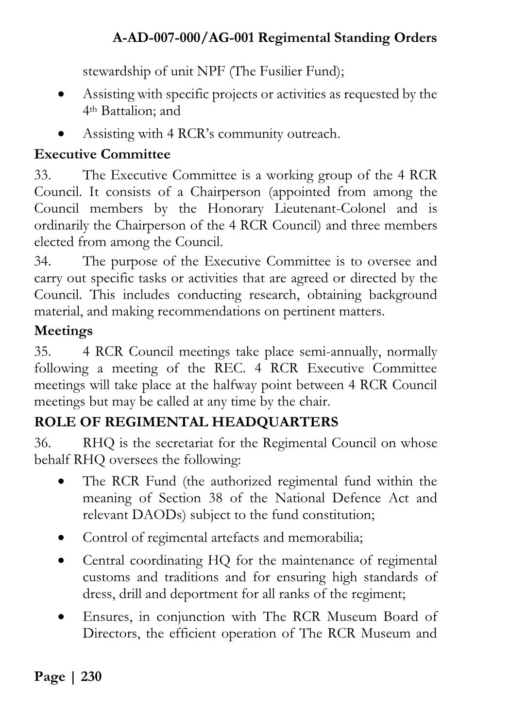 2017_RegimentalStanding_Orders Alexander (Sandy) McQuarrie Page