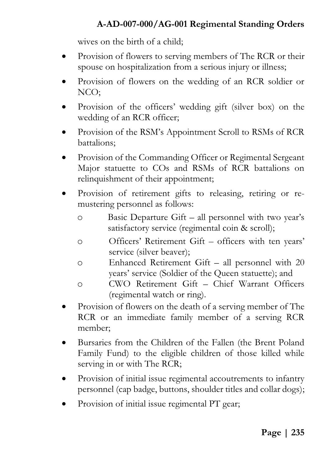 2017_RegimentalStanding_Orders Alexander (Sandy) McQuarrie Page