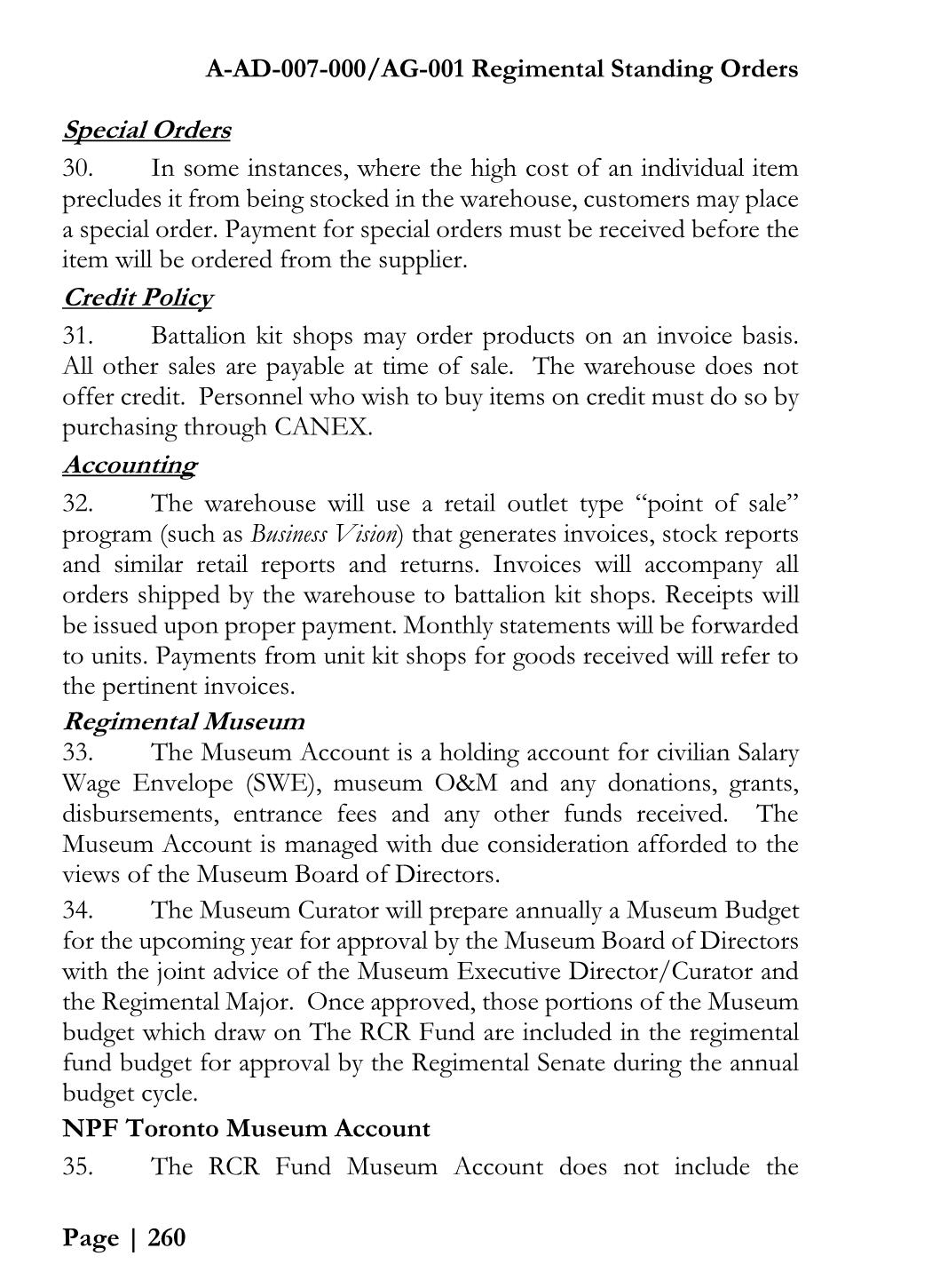 2017_RegimentalStanding_Orders Alexander (Sandy) McQuarrie Page