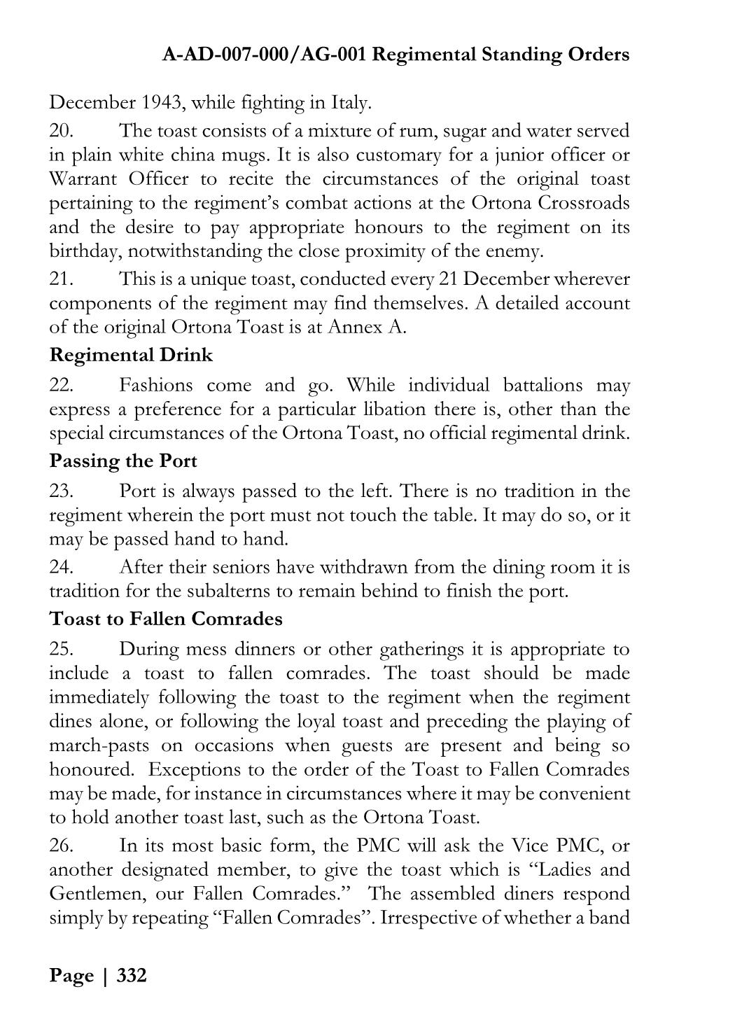 2017_RegimentalStanding_Orders Alexander (Sandy) McQuarrie Page