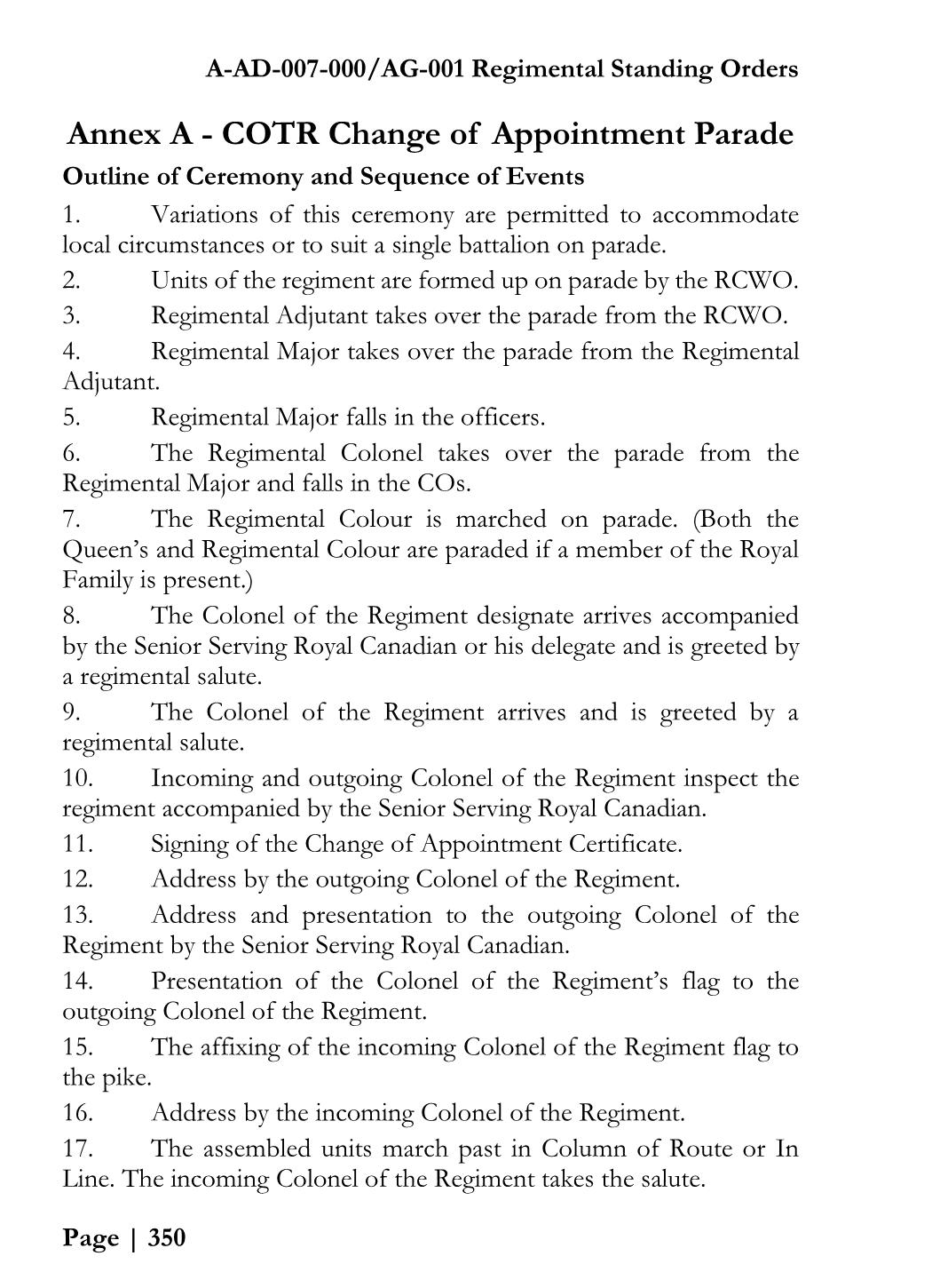 2017_RegimentalStanding_Orders Alexander (Sandy) McQuarrie Page