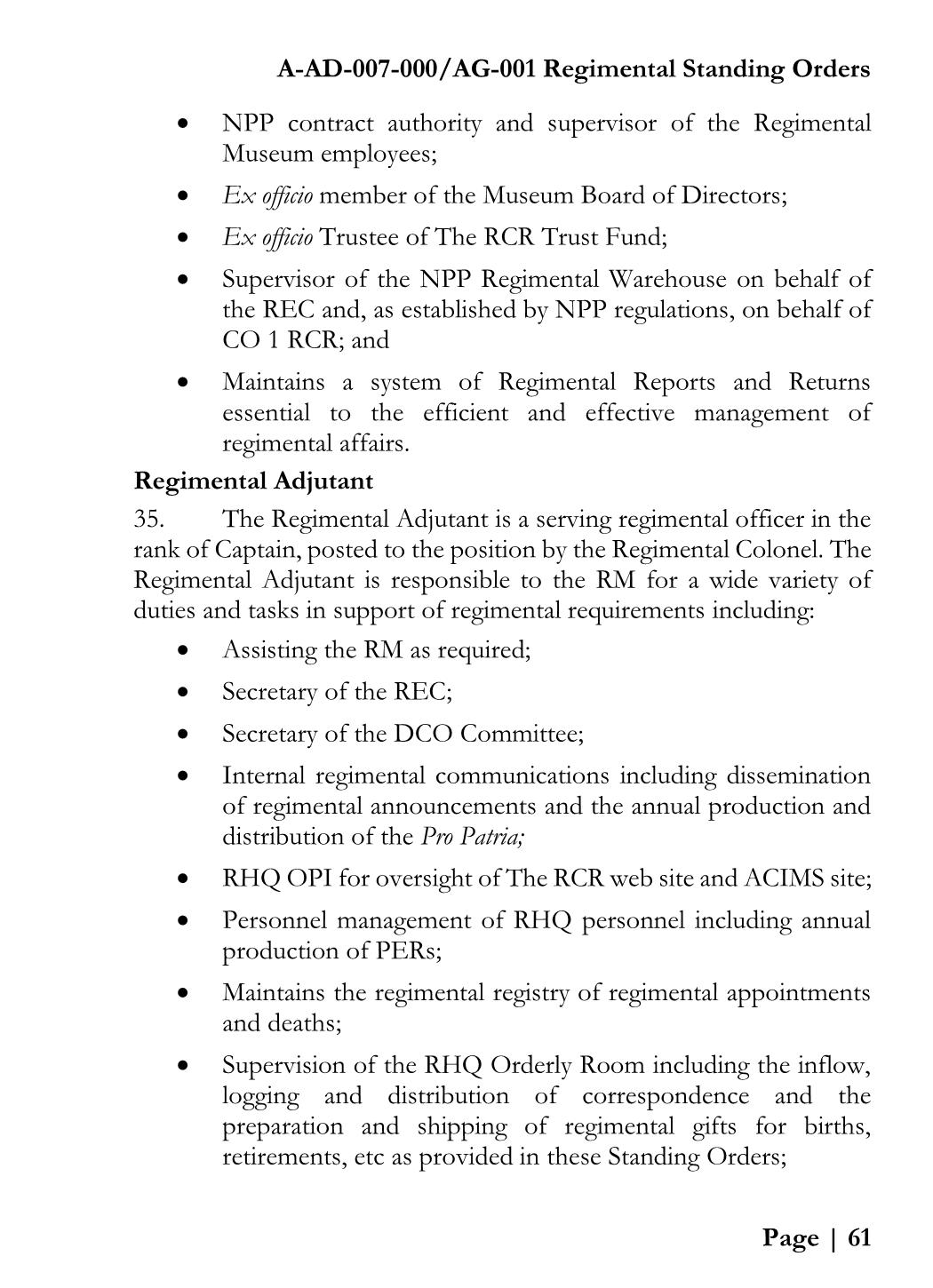 2017_RegimentalStanding_Orders Alexander (Sandy) McQuarrie Page 61