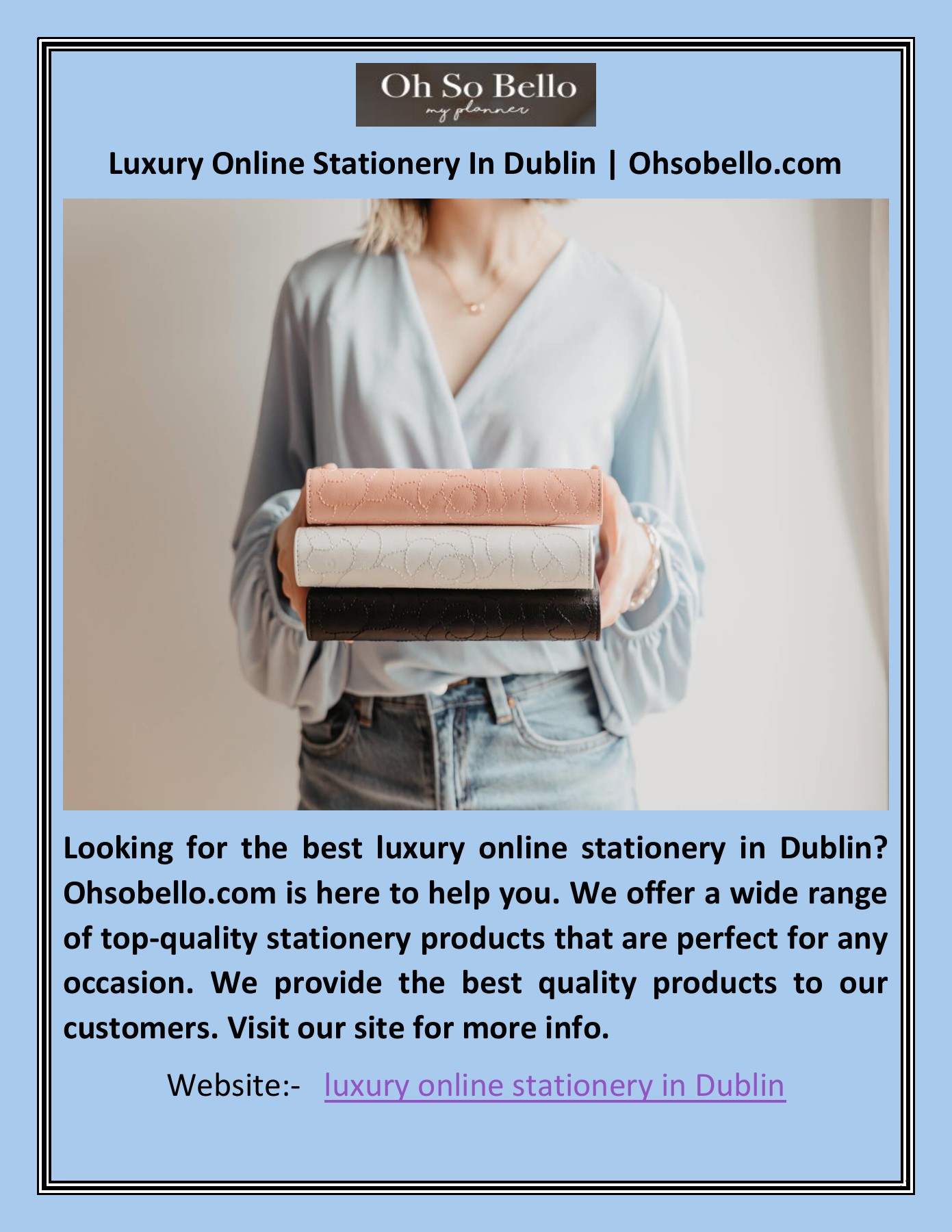 Luxury Online Stationery In Dublin Oh So Bello Page