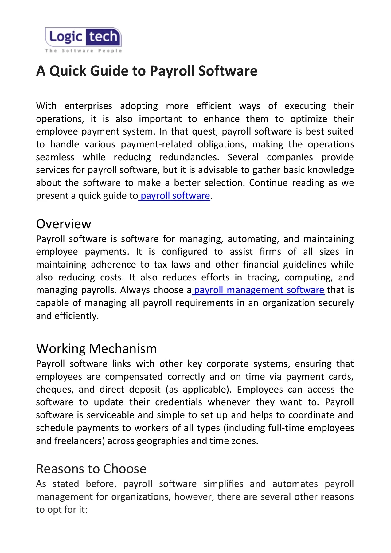A Quick Guide to Payroll Software PDF - Archit Saxena - Page 1 - 3 ...