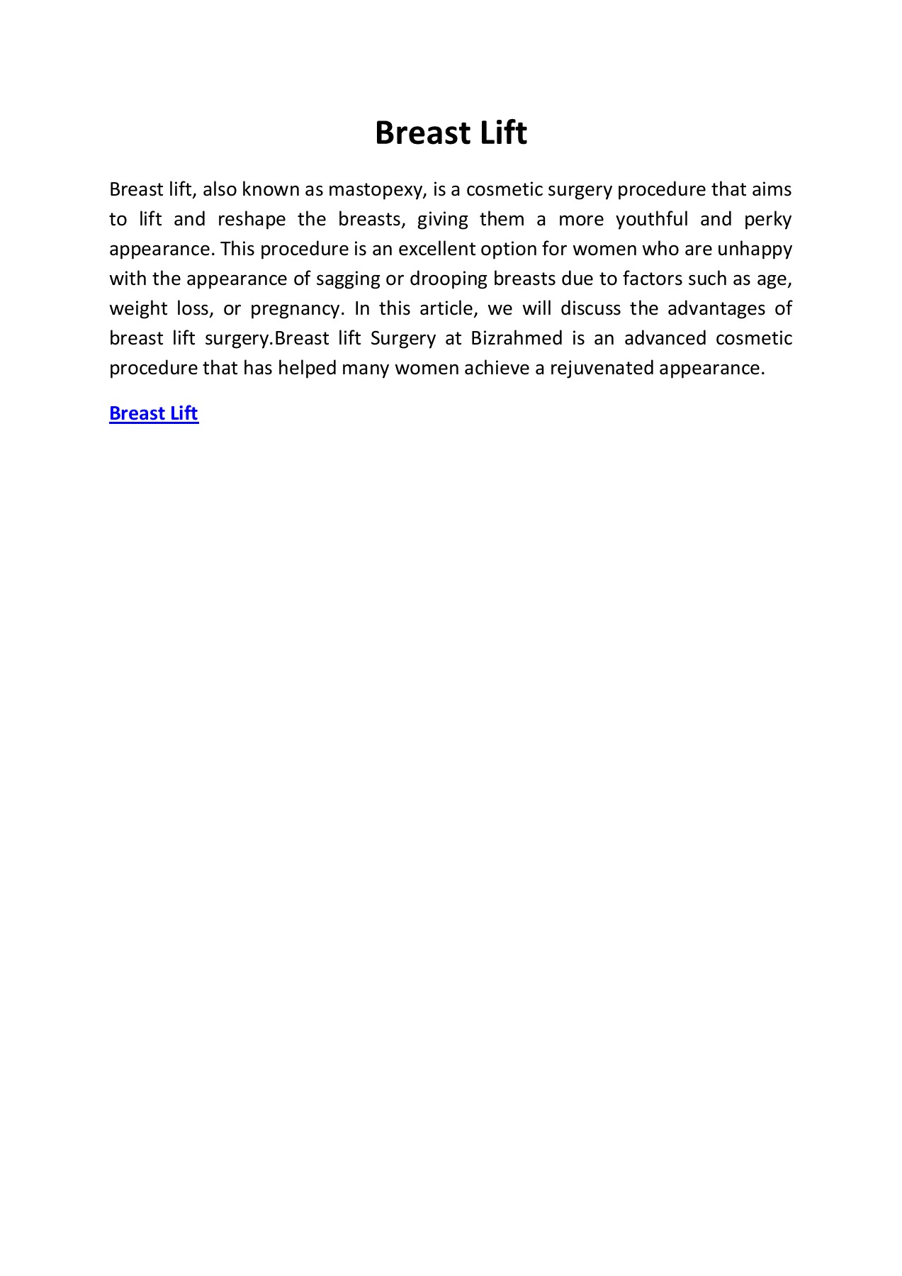 Breast Lift Breast Surgeries Page 1 1 Flip PDF Online PubHTML5