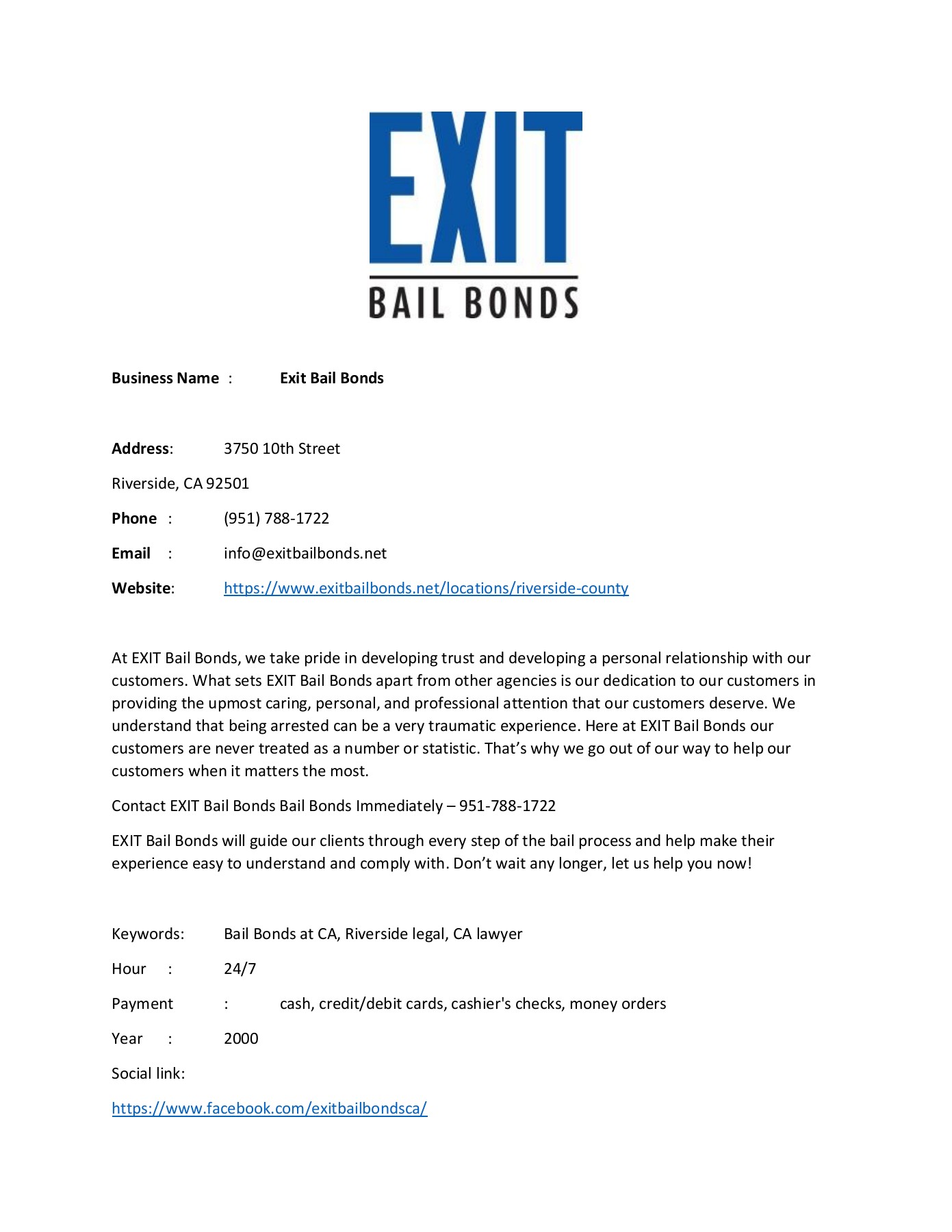 Exit Bail Bonds - exitbailbonds - Page 1 - 1 | Flip PDF Online | PubHTML5