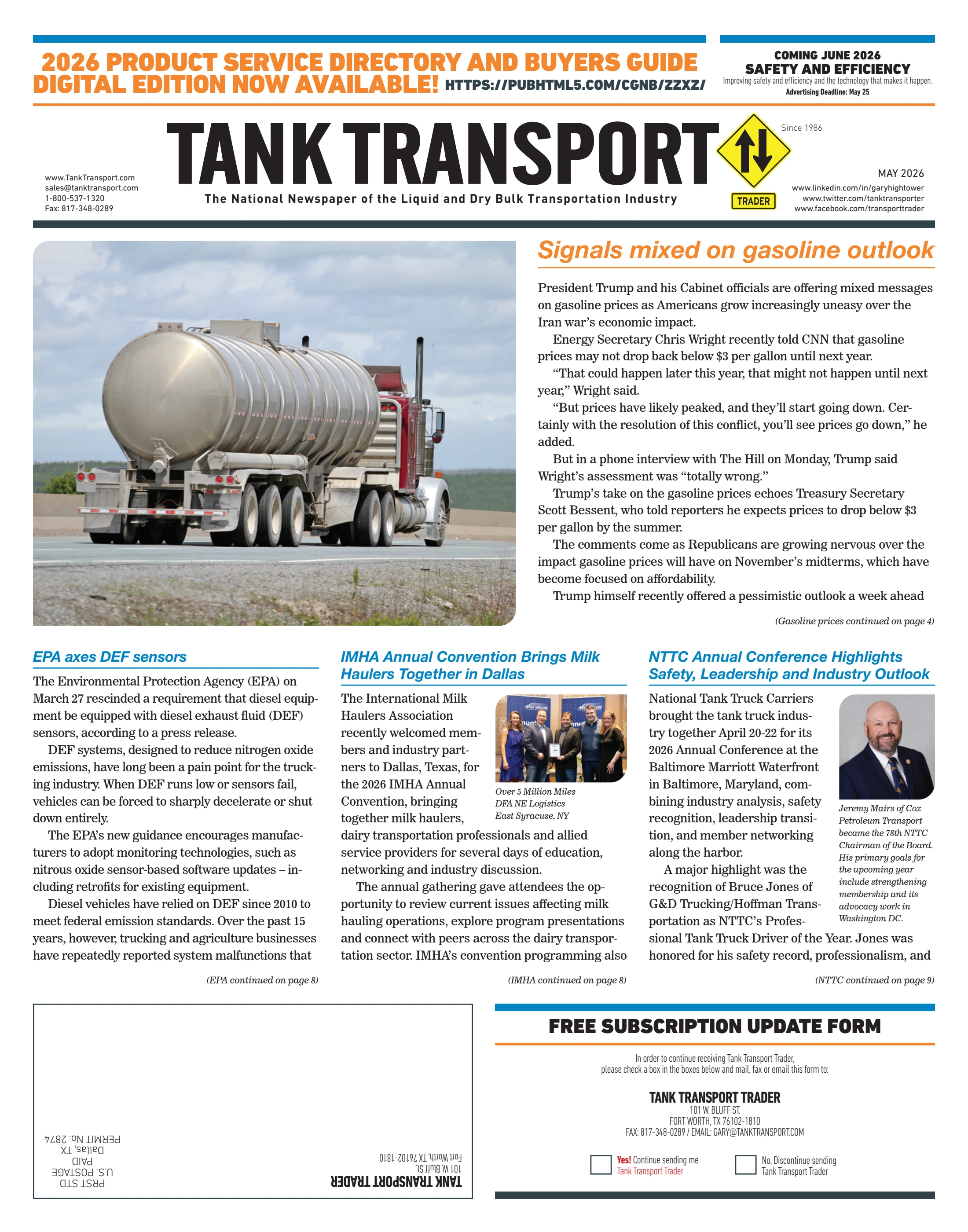 Tank Transport Trader May 2026