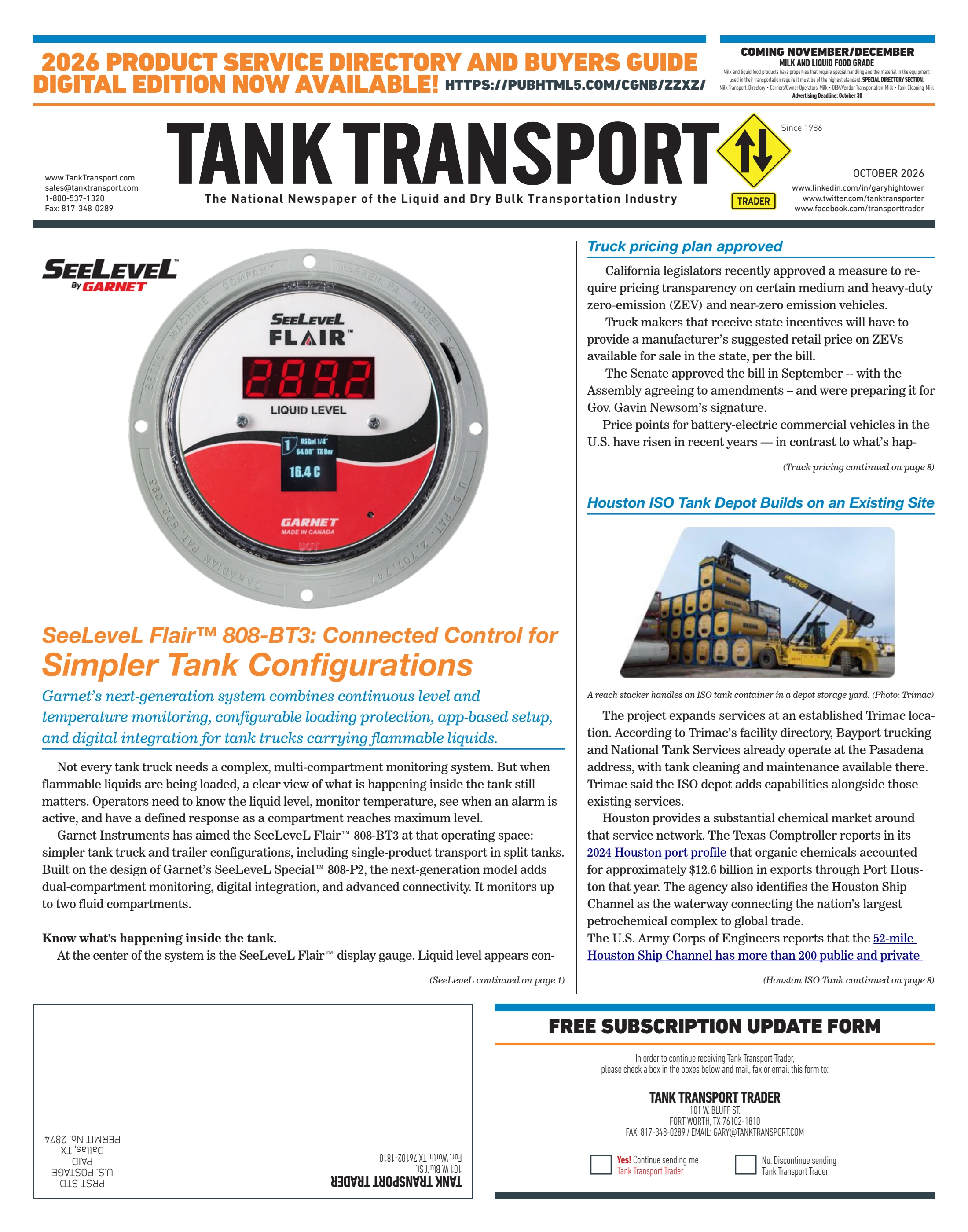 Tank Transport Trader October 2026