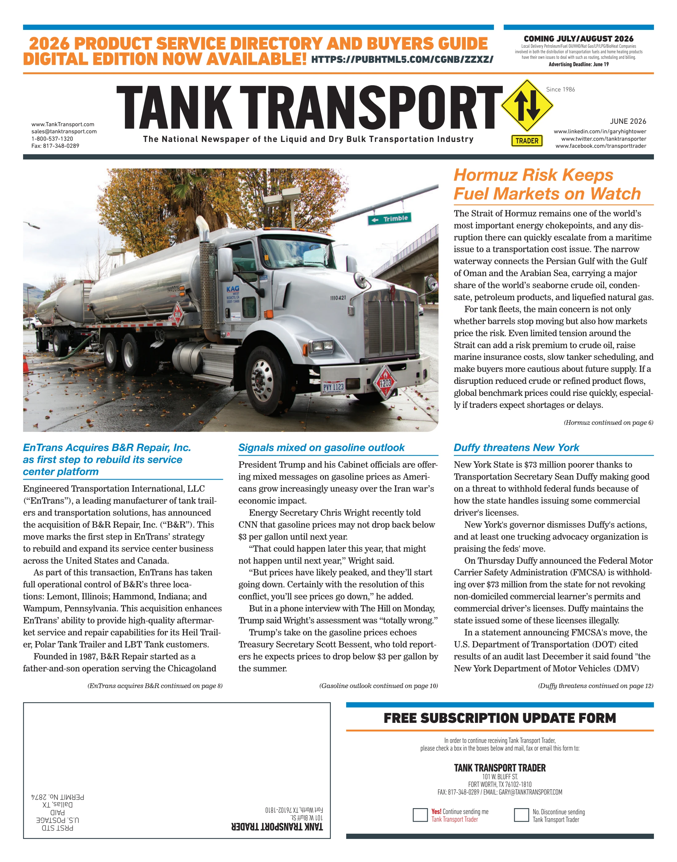 Tank Transport Trader June 2026