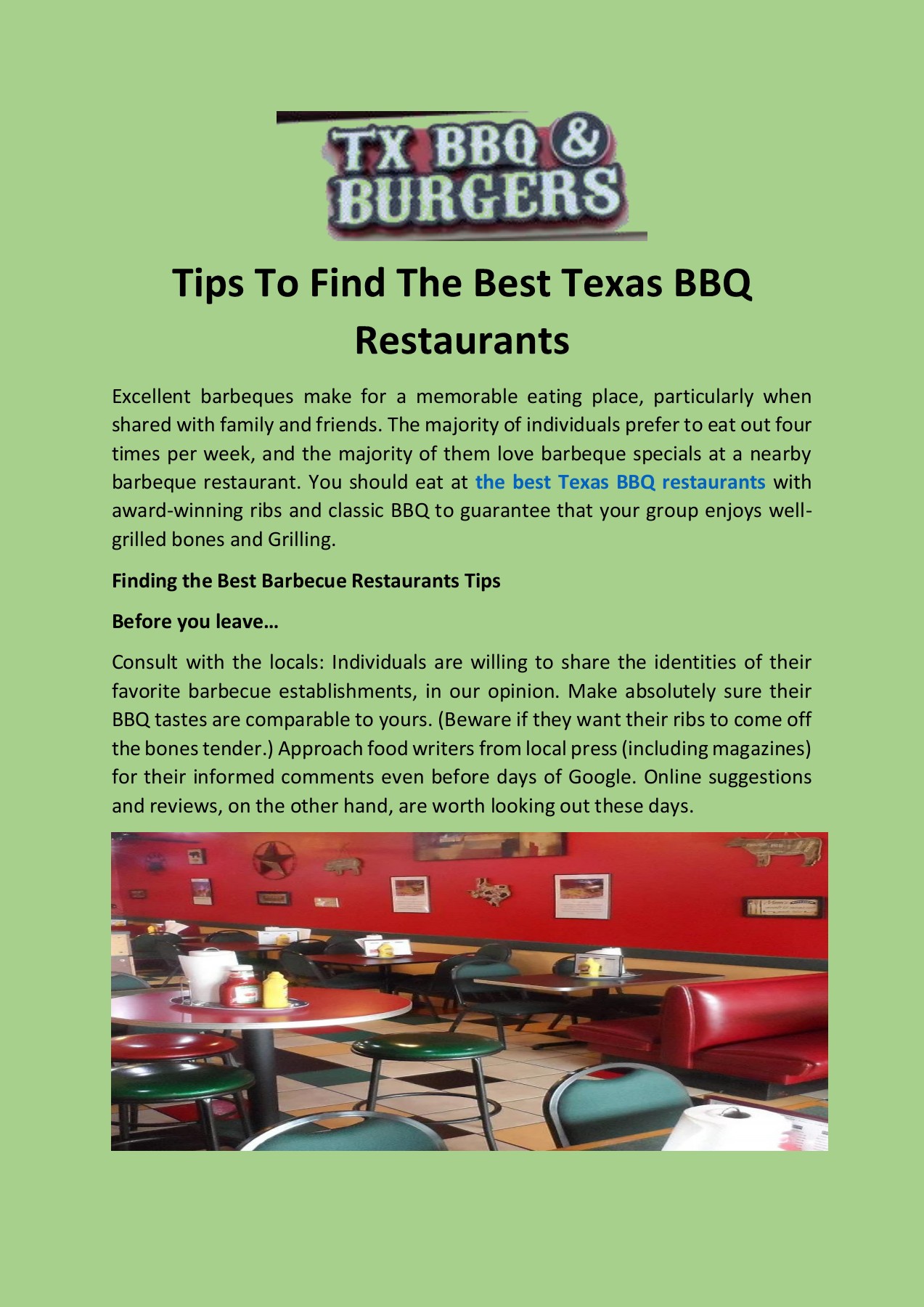 Tips To Find The Best Texas BBQ Restaurants Tx BBQ Page 1 2