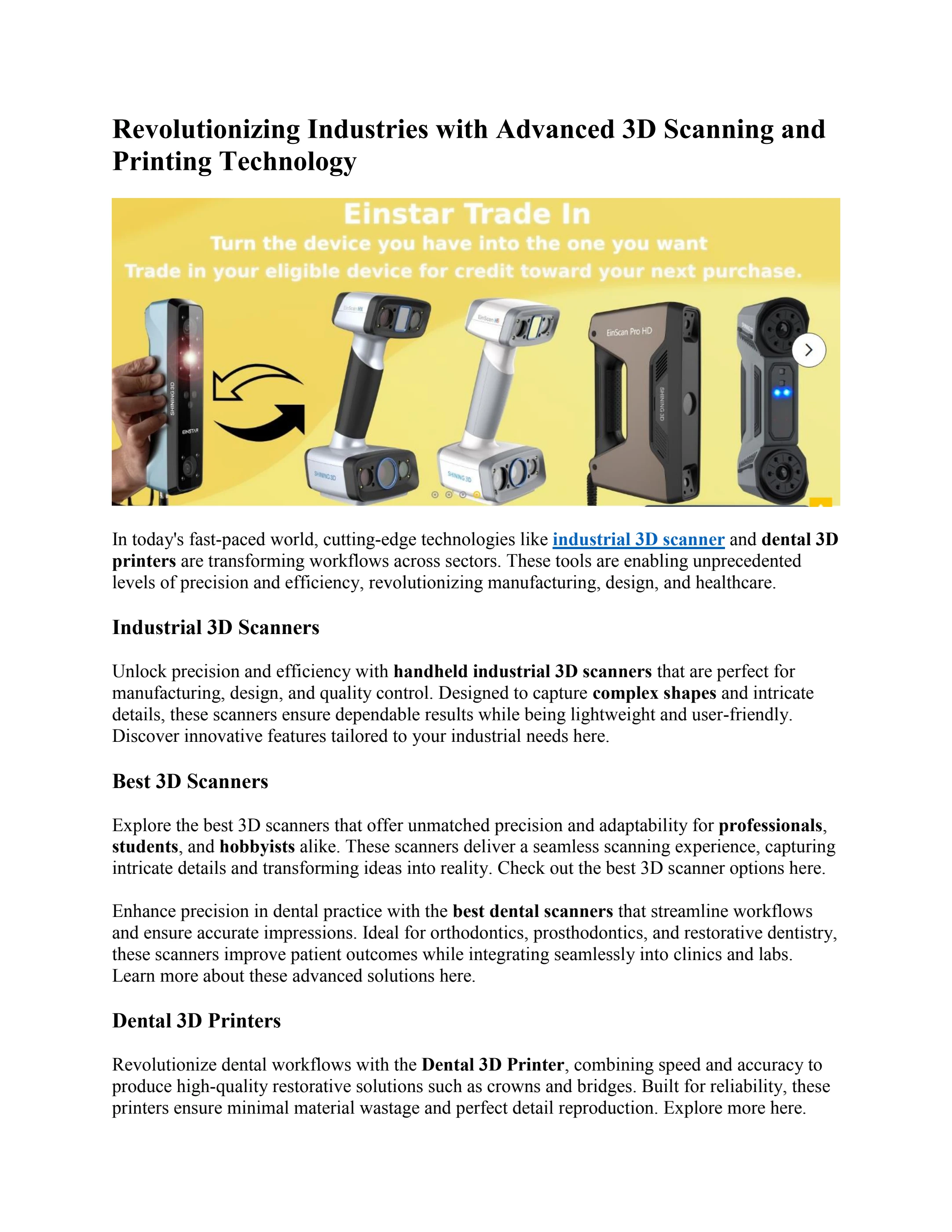 Revolutionizing Industries with Advanced 3D Scanning and Printing ...