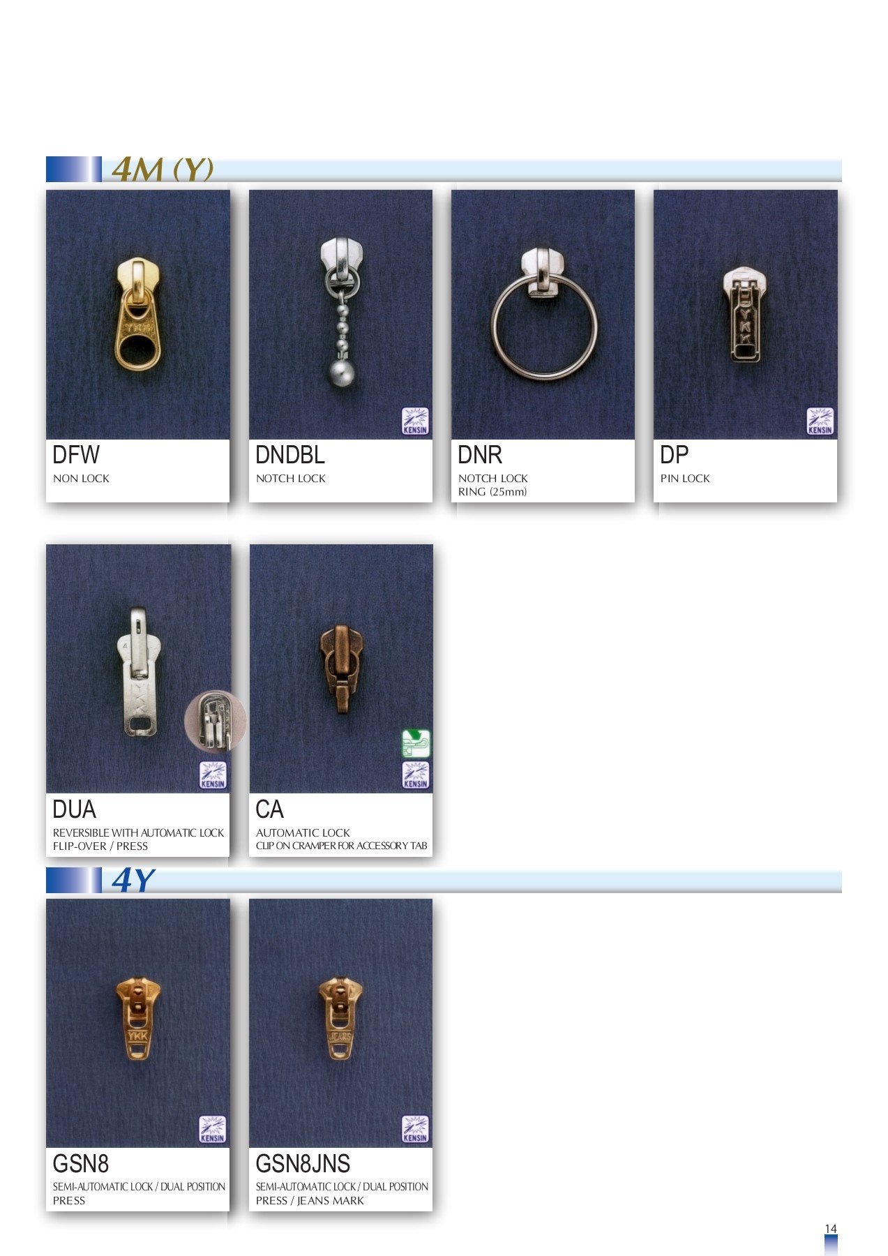 Sliders Catalogue YKK Zippers YKK Japan ©2014 Page 15