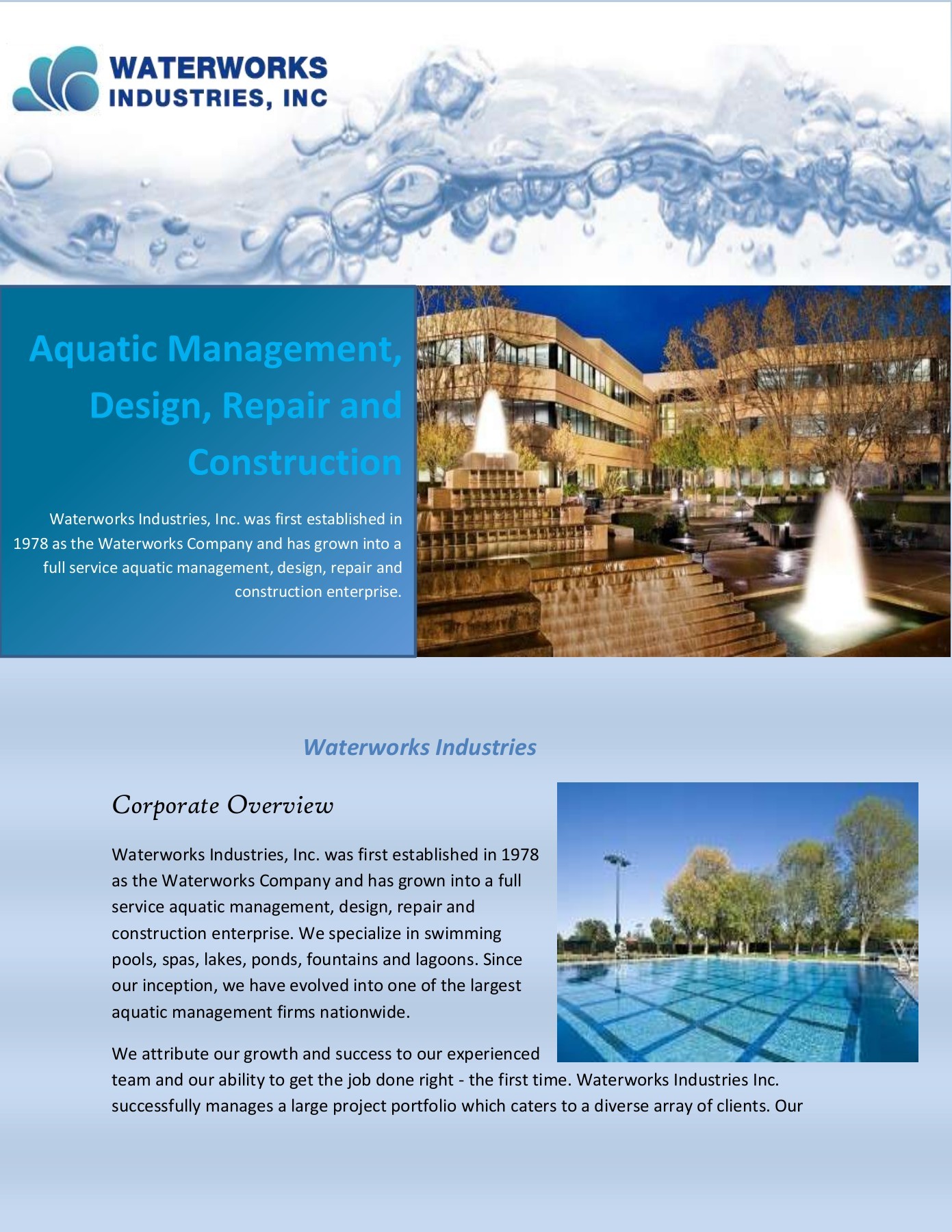 California Custom Pools waterworksindustries Page 1 5 Flip PDF