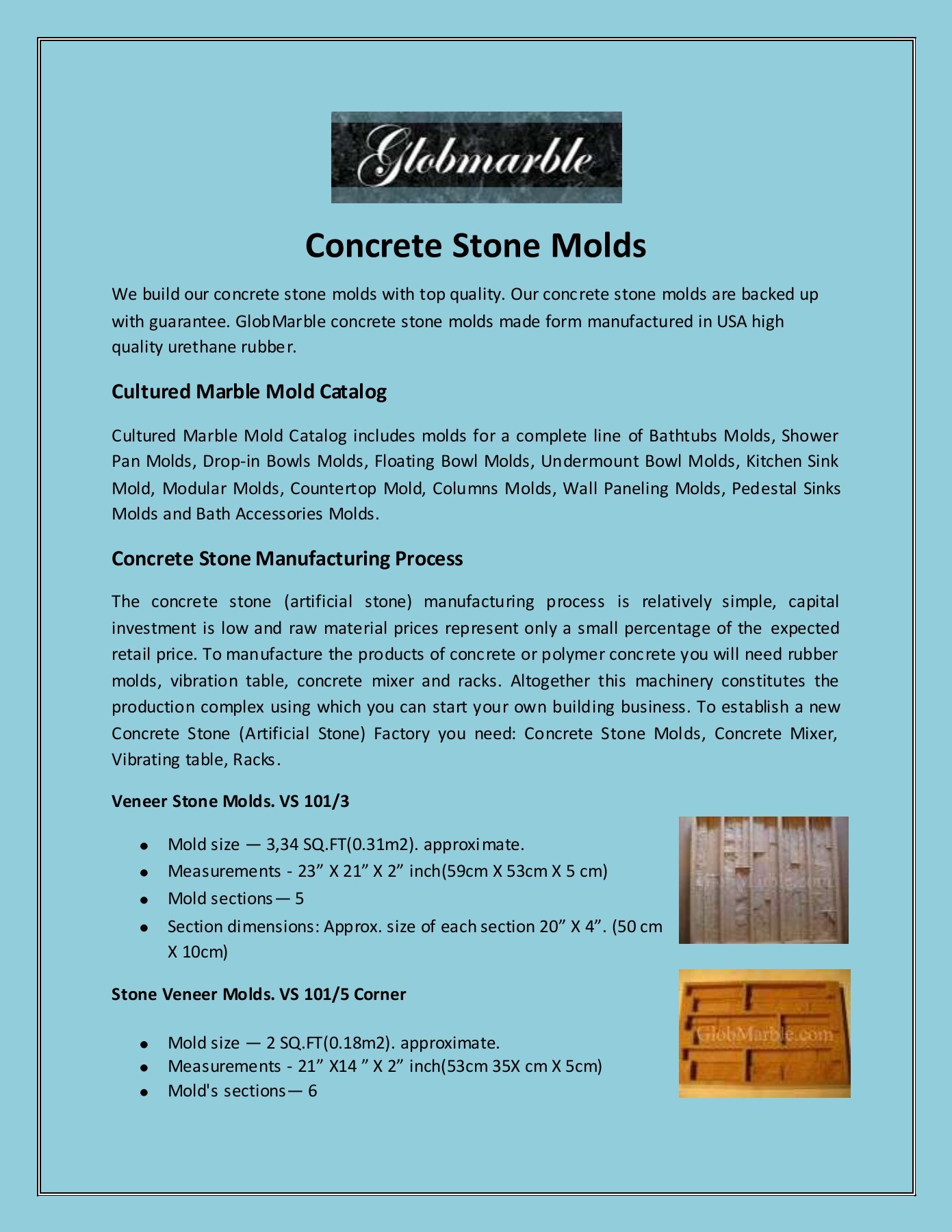 Concrete Stone Molds globmarble Page 1 3 Flip PDF Online PubHTML5