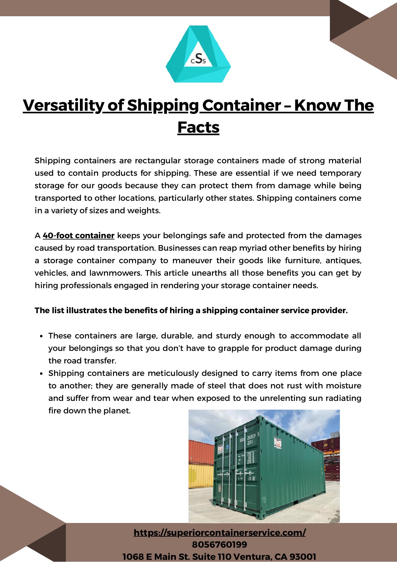 Versatility of Shipping Container Know The Facts Superior Container