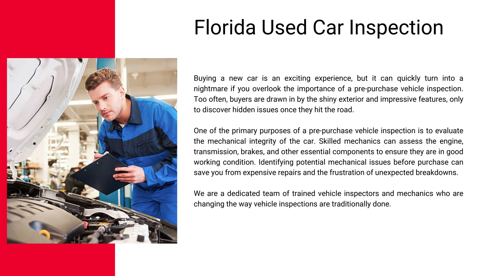 Florida Used Car Inspection