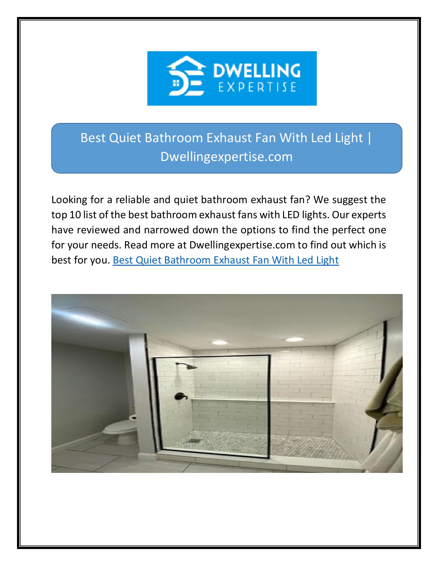 Best Quiet Bathroom Exhaust Fan With Led Light