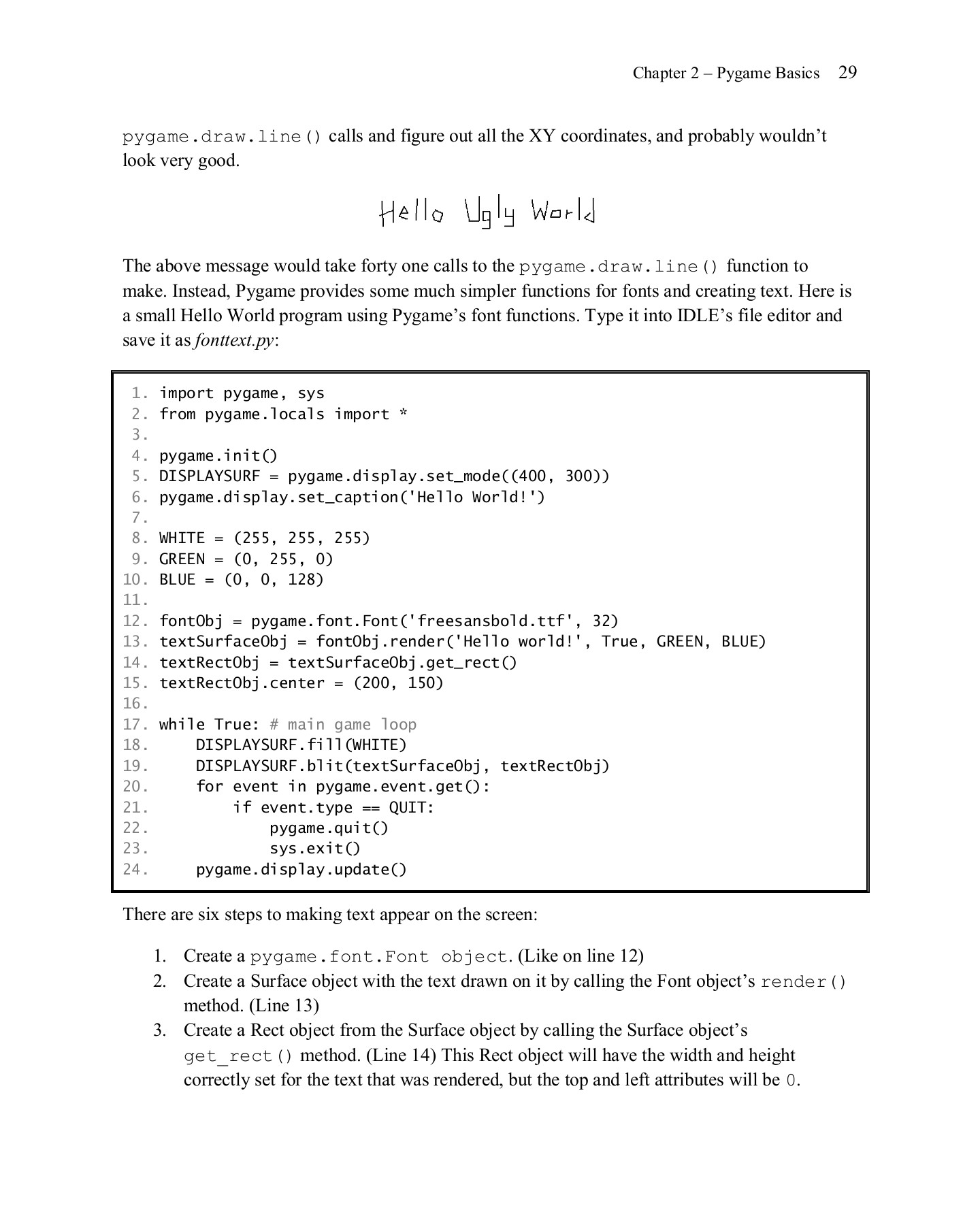 Making Games with Python Pygame - Willington Island - Page 47 | Flip ...