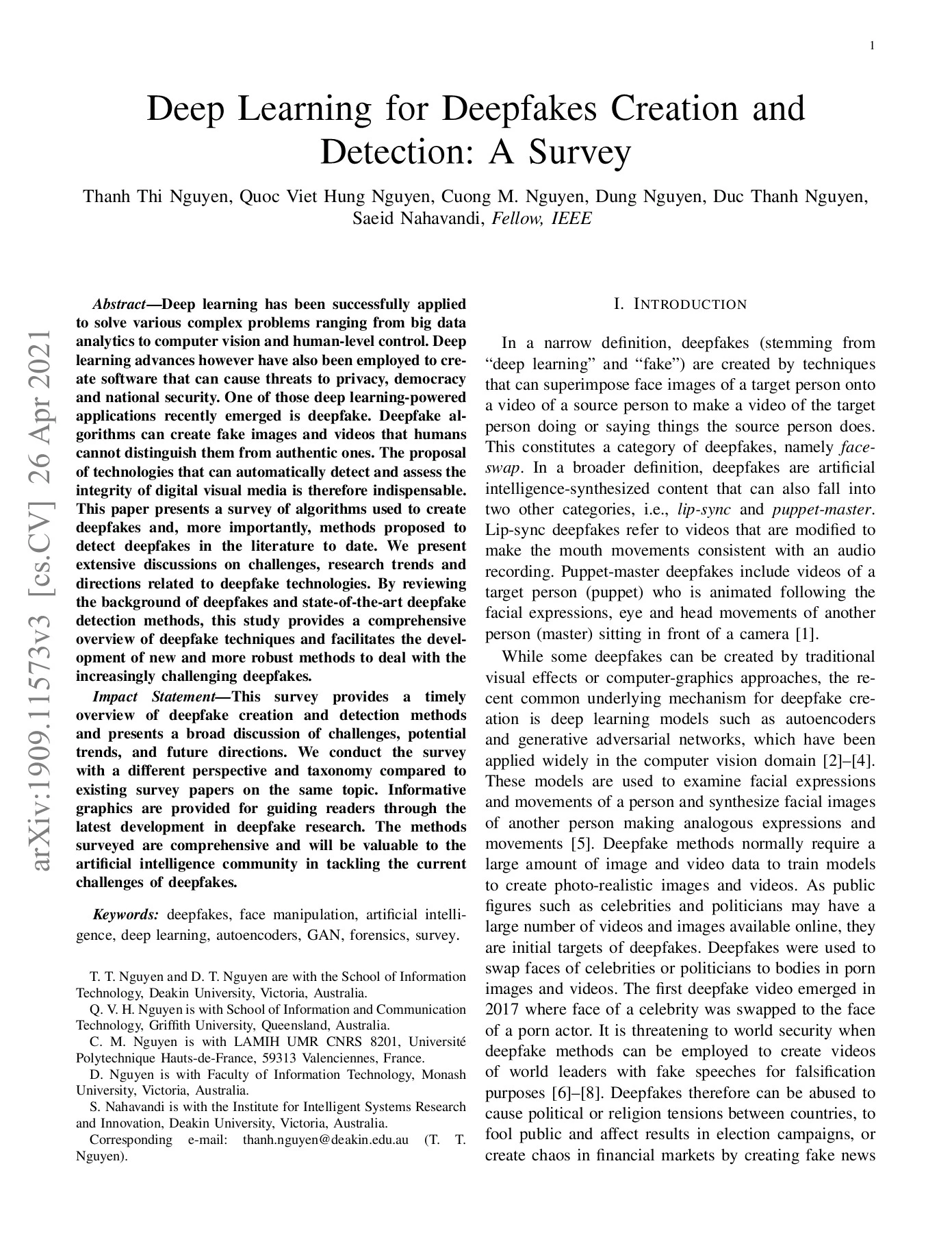 Deep Learning for Deepfakes Creation and - apannavich - Page 1 | Flip ...