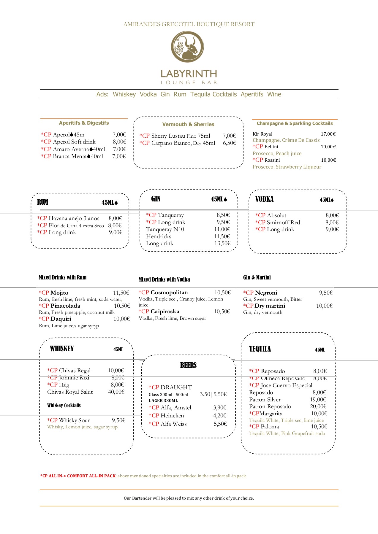 LABYRINTH BAR LIST chytas Page 1 2 Flip PDF Online PubHTML5