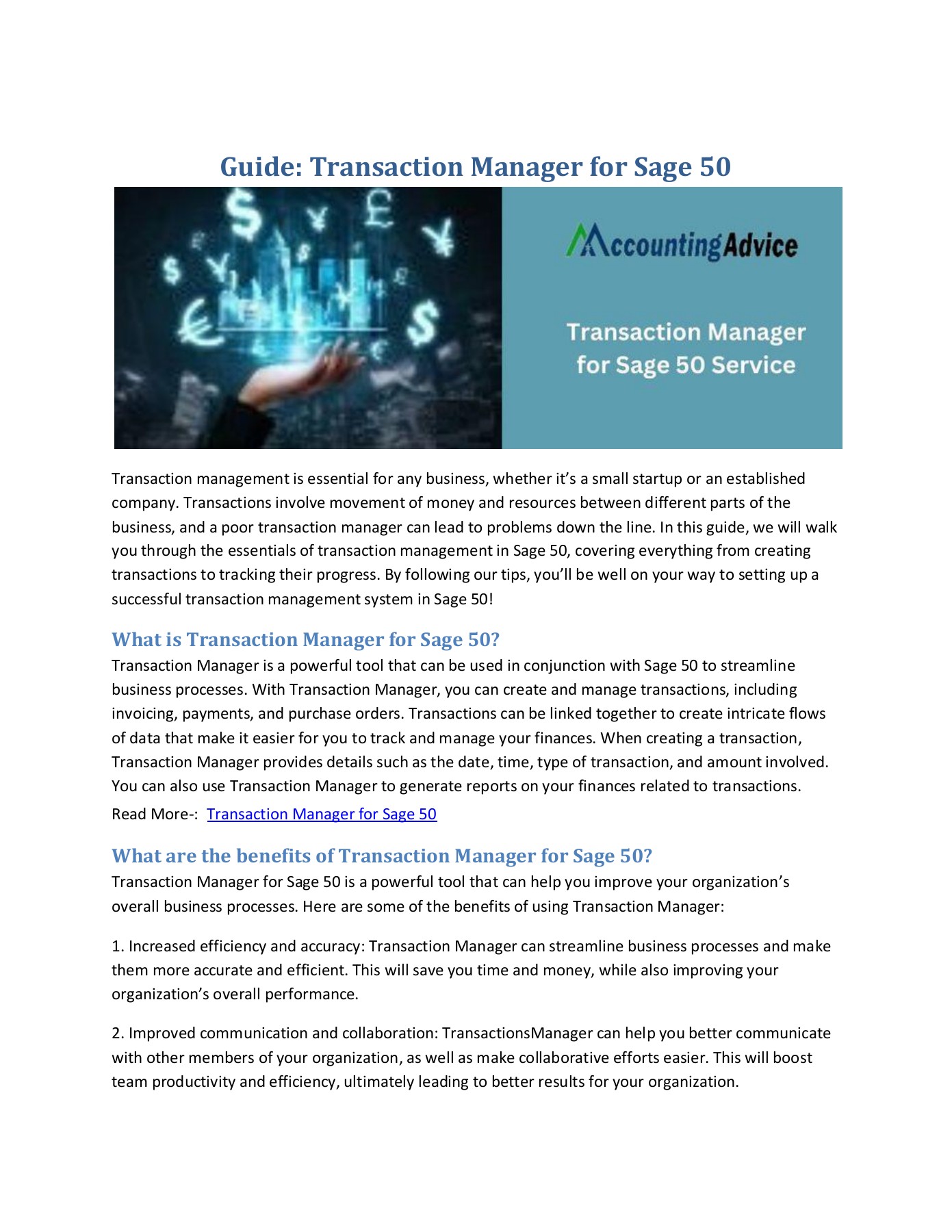 Guide Transaction Manager for Sage 50 Thomas Lane Page 1 4 Flip PDF Online PubHTML5