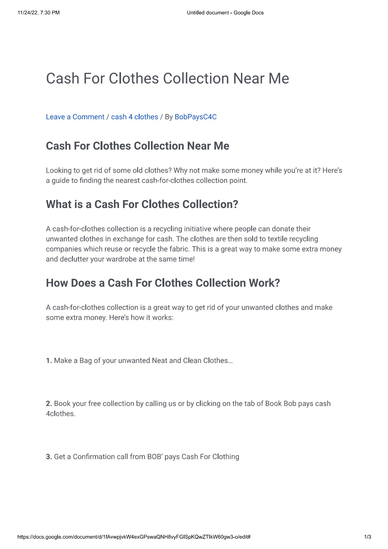Cash For Clothes Collection Near Me bobpayscash4clothesseo Page 1