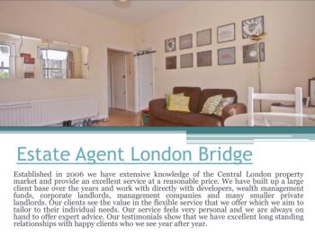 The best way to find out about Property Management Southwark companies is based on the experience of others. If you are local to your rental property, attend your regional real estate investment association meetings to get recommendations from other landlords. You want to make sure you find out how many units the company is managing, and how many employees they have doing the work. A trained employee with the right tools and proven processes can successfully manage between 30 and 40 units, as long as they're not also playing accountant. Check this link right here http://viewlettings.com/ for more information on Property Management Southwark.Follow Us: https://goo.gl/PPKNUD
https://goo.gl/gmCwcD
https://goo.gl/oNvrEY
https://goo.gl/YYo4vK
https://goo.gl/KjUfTa