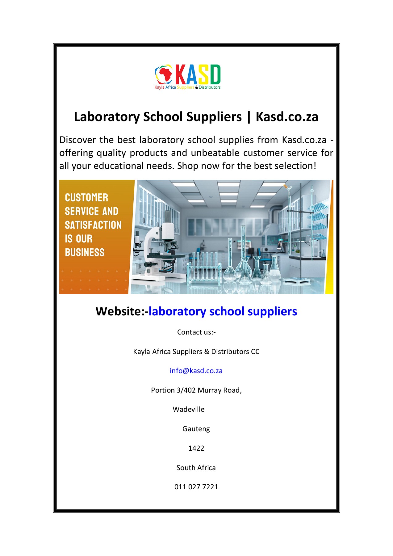 Laboratory School Suppliers Kasd.co.za Kayla Africa Suppliers