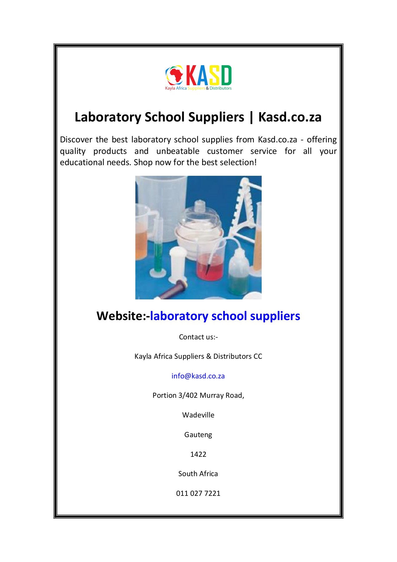 Laboratory School Suppliers Kasd.co.za Kayla Africa Suppliers