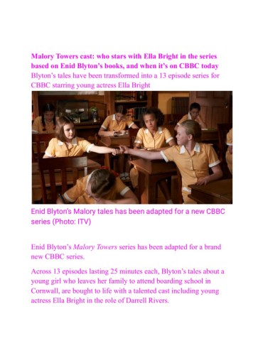 Malory Towers cast_ who stars with Ella Bright in the series based on