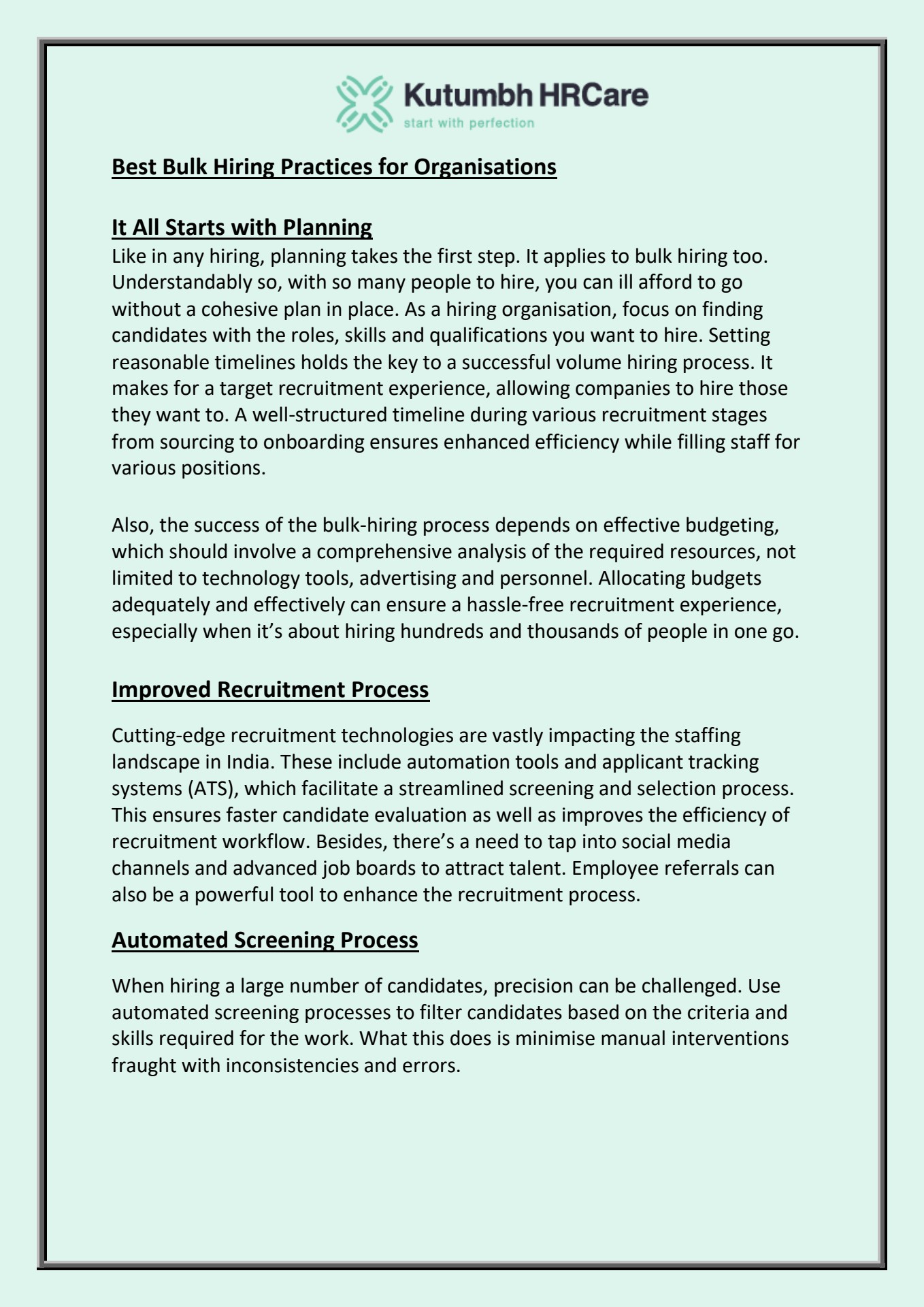 Bulk Hiring Practices Organisations Must Follow 