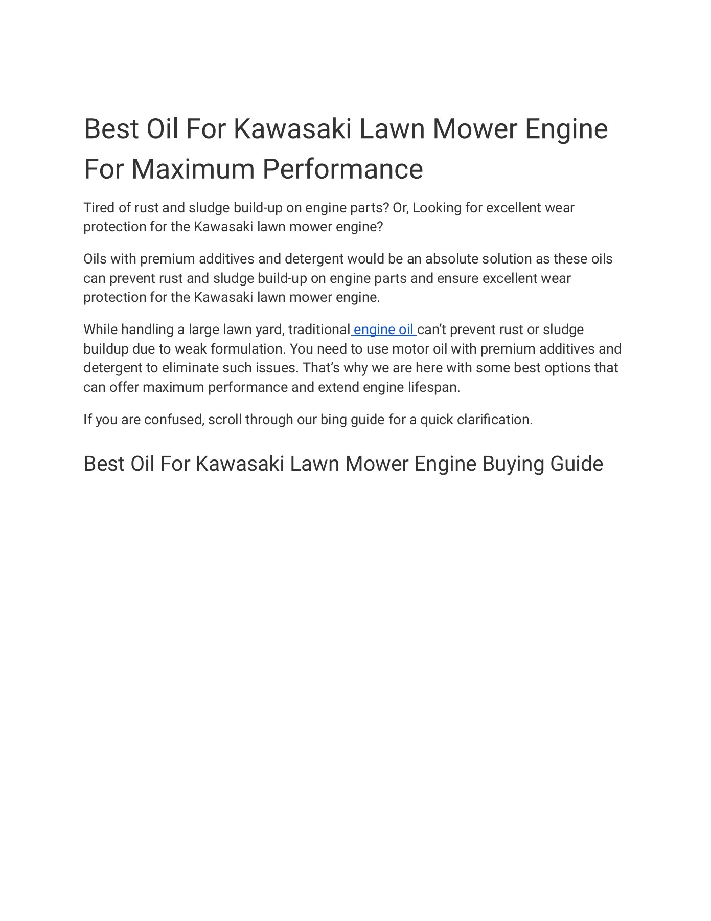 Best Oil For Kawasaki Lawn Mower Engine - oli Hassan - Page 1 - 14