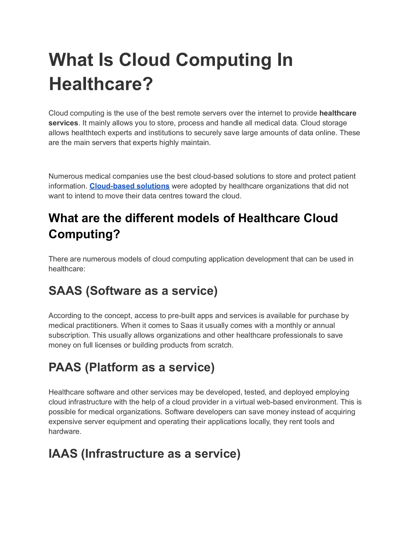What Is Cloud Computing In Healthtech Industry Bluebash LLC Page 2