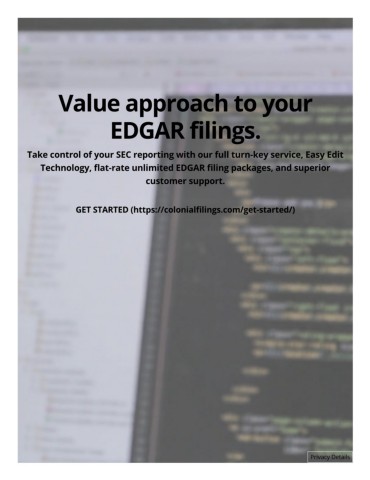 Colonial Filings, Inc. _ SEC EDGAR Filing Agent and Financial Printer